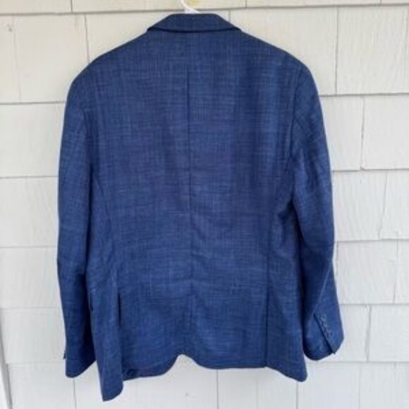TailoRED Loro Piana Summertime Wool Silk Linen Sport Coat Blazer Blue size 40R - Picture 5 of 10